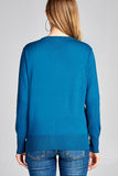 Ladies fashion long sleeve v-neck classic sweater cardigan - Presidential Brand (R)