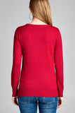 Ladies fashion long sleeve crew neck classic sweater - Presidential Brand (R)
