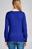 Ladies fashion long sleeve crew neck classic sweater - Presidential Brand (R)