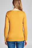 Ladies fashion long sleeve crew neck classic sweater - Presidential Brand (R)