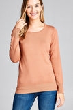 Ladies fashion long sleeve crew neck classic sweater - Presidential Brand (R)