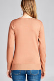 Ladies fashion long sleeve crew neck classic sweater - Presidential Brand (R)