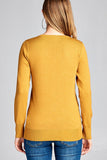 Ladies fashion long sleeve v-neck classic sweater - Presidential Brand (R)