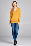 Ladies fashion long sleeve v-neck classic sweater - Presidential Brand (R)