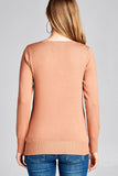 Ladies fashion long sleeve v-neck classic sweater - Presidential Brand (R)