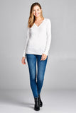 Ladies fashion long sleeve v-neck classic sweater - Presidential Brand (R)