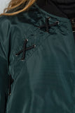 Ladies fashion plus size criss-cross sides bomber jacket - Presidential Brand (R)