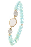 Ladies fashion faceted glass bead gemstone bracelet - Presidential Brand (R)