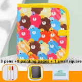 8/10/12 Pages Children Soft Painting Board Toy Creative Doodle Book With Water Based Colored Chalk Kids Drawing Toy For Gift