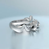 Huitan Cute Fortune Cat Shape Women Opening Rings Silver Color Dance Party Finger Ring Delicate Girl Gift New Fashion Jewelry - Presidential Brand (R)