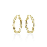 Yellow Gold Flashed Sterling Silver Chain Wrap Click-Top Hoop Earrings, 25mm - Presidential Brand (R)