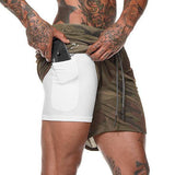 Running Shorts 2 in 1 Sports Jogging Fitness Quick Men's Shorts - Presidential Brand (R)