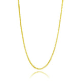 Yellow Gold Flashed Sterling Silver 1mm Box Chain Dainty Necklace, 16 Inches - Presidential Brand (R)