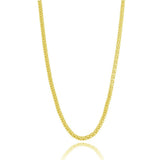 Yellow Gold Flashed Sterling Silver 1.5mm Popcorn Chain Necklace, 24 Inches - Presidential Brand (R)