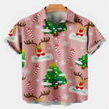 Hawaiian Men's Shirts Shirts Multicolor Striped Loose Short Sleeves Casual Buttons Cotton Beach Shirts for Men Camisas Para Homb