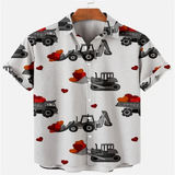 Hawaiian Men's Shirts Shirts Multicolor Striped Loose Short Sleeves Casual Buttons Cotton Beach Shirts for Men Camisas Para Homb