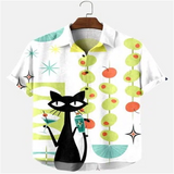 Hawaiian Men's Shirts Shirts Multicolor Striped Loose Short Sleeves Casual Buttons Cotton Beach Shirts for Men Camisas Para Homb