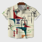 Hawaiian Men's Shirts Shirts Multicolor Striped Loose Short Sleeves Casual Buttons Cotton Beach Shirts for Men Camisas Para Homb