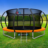 Everfit 12FT Trampoline Round Trampolines With Basketball Hoop Kids Present Gift Enclosure Safety Net Pad Outdoor Orange - Presidential Brand (R)