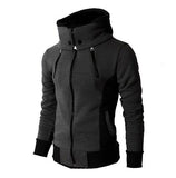 Mens High Collar Windproof Hoodie Light Gray - Presidential Brand (R)