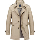 Mens Classic Black Mid Length Trench Coat - Presidential Brand (R)