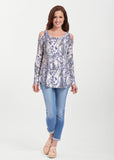Abstract Leopard (7647) ~ Cold Shoulder Tunic - Presidential Brand (R)