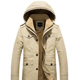 Mens Winter Hooded Military Style Coat in Black - Presidential Brand (R)