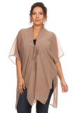 Plus Size Women's Front Tie Beach Dress Cove Up Swimwear Made in USA - Presidential Brand (R)
