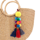 Bead Handbag Tassel Key Chain Pompom Key Ring Holder Hanging Bohemian Style Pendant Keychain Decoration - Presidential Brand (R)