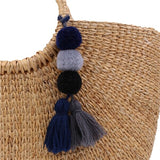 Bead Handbag Tassel Key Chain Pompom Key Ring Holder Hanging Bohemian Style Pendant Keychain Decoration - Presidential Brand (R)