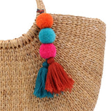 Bead Handbag Tassel Key Chain Pompom Key Ring Holder Hanging Bohemian Style Pendant Keychain Decoration - Presidential Brand (R)