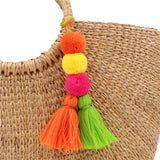 Bead Handbag Tassel Key Chain Pompom Key Ring Holder Hanging Bohemian Style Pendant Keychain Decoration - Presidential Brand (R)