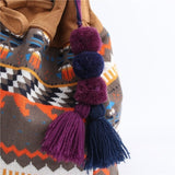 Bead Handbag Tassel Key Chain Pompom Key Ring Holder Hanging Bohemian Style Pendant Keychain Decoration - Presidential Brand (R)
