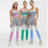 Seamless Patchwork Yoga Sets Women Fitness Clothing - Presidential Brand (R)
