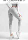 Women Striped Hip Enhancing Running Gym Fitness Leggings - Presidential Brand (R)
