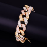 22mm Colorful Baguette Zircon Miami Cuban Link Bracelet Iced Out Colorful Chain 7" 8" - Presidential Brand (R)