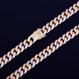 12mm Mixed Color Cuban Necklace Copper Material CZ Link 16-28inch - Presidential Brand (R)