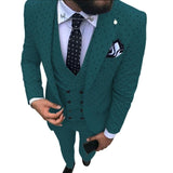 Mens suits Wave point Three Pieces Casual Blazer Vest Pants - Presidential Brand (R)