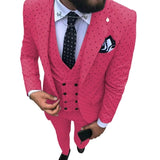 Mens suits Wave point Three Pieces Casual Blazer Vest Pants - Presidential Brand (R)