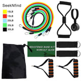17Pcs Resistance Bands Set Expander Exercise Fitness Rubber Band Stretch Training Home Gyms Workout - Presidential Brand (R)