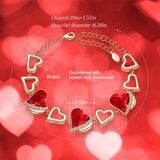Rose Gold Color Charm Link Chain Bracelets with Fashion Heart Shaped Crystal from Swarovski Women Bracelet Gift Jewelry - Presidential Brand (R)