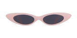 Small Oval Vintage Sunglasses Women Cat Eye Brand Design Retro Skinny Cateye Frame Tiny Sun Glasses Shades - Presidential Brand (R)