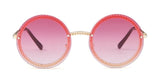 Vintage Fashion Round Sunglasses Women 2019 Luxury Brand Design Retro Rimless Frame Sun Glasses Lady Female Shades NO Chain - Presidential Brand (R)