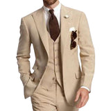 Three Piece Business Men Suits Peaked Lapel Two Button Custom Made Groom Tuxedos Jacket Pants Vest | Shoppresidential.com - Presidential Brand (R)