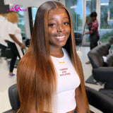 Ali Coco #4/30 Highlight Colored Human Hair Wigs Pre Plucked Lace Front Human Hair Wigs Ombre Remy Frontal Wig For Black Women - Presidential Brand (R)