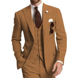 Three Piece Business Men Suits Peaked Lapel Two Button Custom Made Groom Tuxedos Jacket Pants Vest | Shoppresidential.com - Presidential Brand (R)