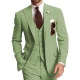 Three Piece Business Men Suits Peaked Lapel Two Button Custom Made Groom Tuxedos Jacket Pants Vest | Shoppresidential.com - Presidential Brand (R)