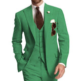 Three Piece Business Men Suits Peaked Lapel Two Button Custom Made Groom Tuxedos Jacket Pants Vest | Shoppresidential.com - Presidential Brand (R)
