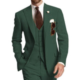 Three Piece Business Men Suits Peaked Lapel Two Button Custom Made Groom Tuxedos Jacket Pants Vest | Shoppresidential.com - Presidential Brand (R)