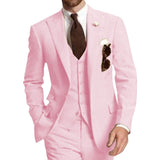 Three Piece Business Men Suits Peaked Lapel Two Button Custom Made Groom Tuxedos Jacket Pants Vest | Shoppresidential.com - Presidential Brand (R)